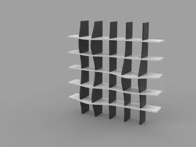 Square Waffle shelves 3D model