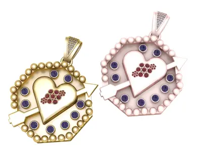  Heart Arrow Pendant 3D print model