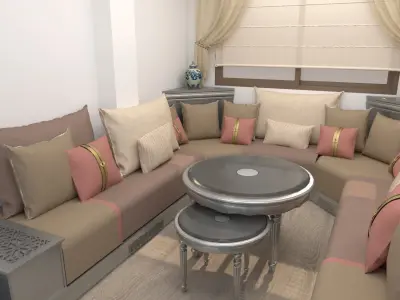 living room morocco  moderne 3D print model