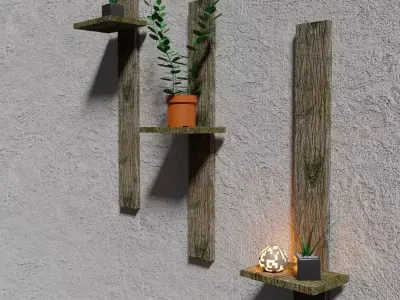 Wall Shelves Low-poly 3D model