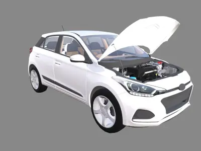 Hyundai i20 Asta Low-poly 3D model