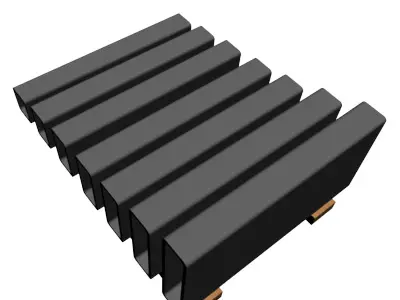 3 8in Wall x3in Rectangle Tube 3D model