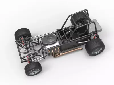 Vintage Dirt Modified stock car Base Version 4 Scale 1 to 25 3D print model