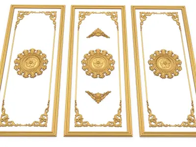 Plaster decorative frame 3d mode 011 3D model