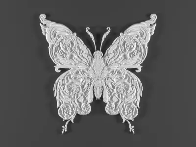 butterfly ornamental classic decoration 3d model vol 19 3D model