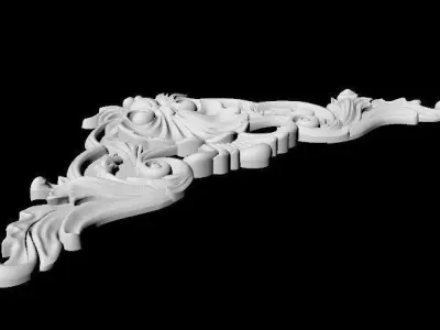 Central decor ornament for furniture 3D model 681