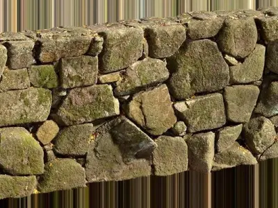 Stone wall Free low-poly 3D model