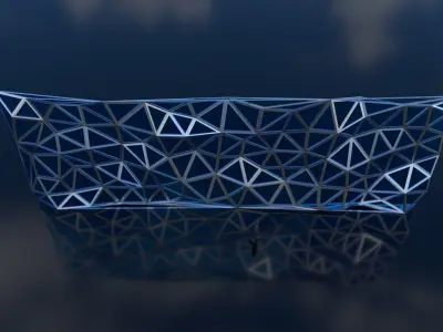 Triangulated Wall Random Pattern Offset Frame Parametric 3D model