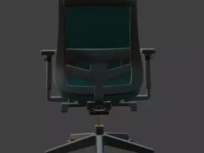 Modern Blue Leather Executive Office Chair High Detail 3D Model 3D model