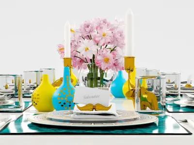 Tableware table setting 3D model