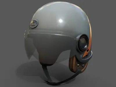 Helmet scifi racer Generic sport Color  Low-poly 3D model