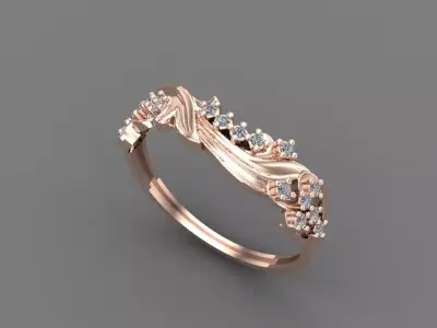 Womens Diamond Signet Ring Women Rings 3dmodels 3D print model 3D print model 61