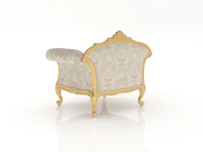 Timeless golden armchair by Modenese 3D model