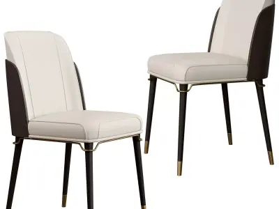 Contemporary Style Leather Chair Armless Parsons Chair  3D model