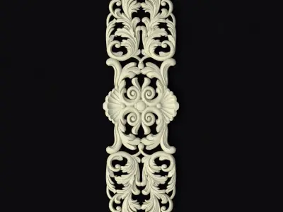 Central decor ornament for furniture 3D model 876