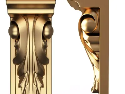Corbel Carved 010 Low-poly 3D model