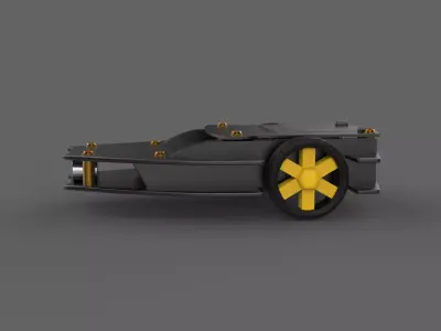robot car Low-poly 3D model