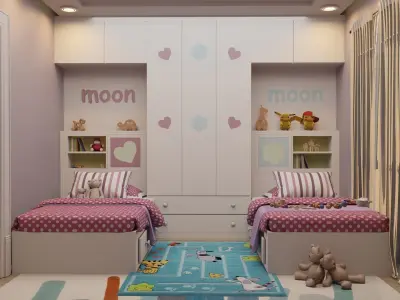 Children room 3D model Low-poly 3D model Low-poly 3D model