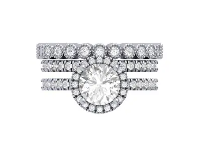 Solitaire-Ring-Bridal-Set 3D print model