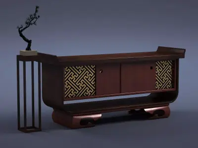 cabinet cabinet wardrobe sofa bed table bookshelve 3D model