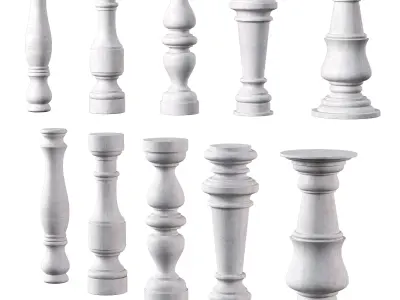 Marble Quintet Balusters with Classic Design 3D model
