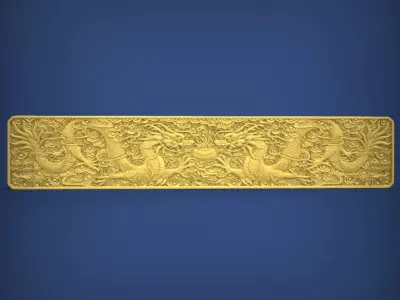 Carved panel painting STL 3D print model buy