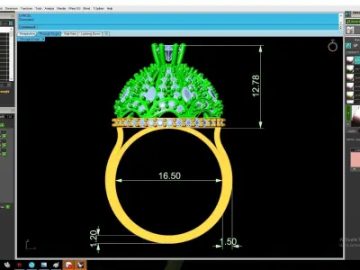 Luxury Royal Crown Gemstone Ring 3D Model 2915 3D print model
