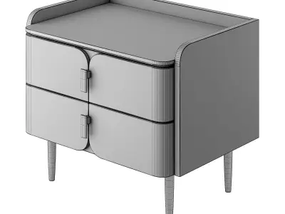 Bed-Sidetable Low-poly 3D model