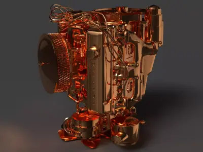 Car Engine Figure  Low-poly 3D model