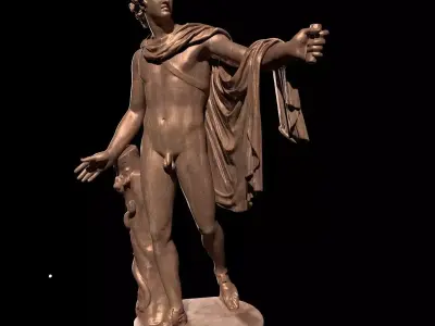 Apollo Belvedere bronze Classical Greek Sculpture 3D model