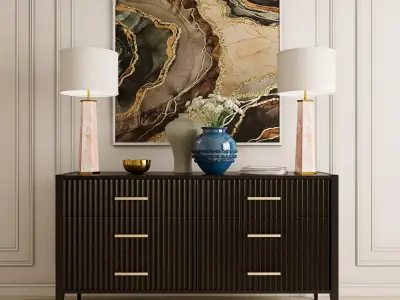Dresser with decor 3D model