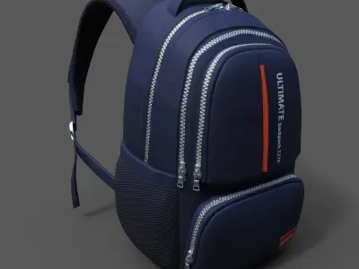 Backpack Generic sport human scifi fantasy fashion military  Low-poly 3D model