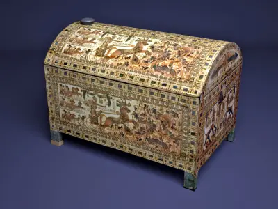 Egyptian King Tutankhamun chest Low-poly 3D model