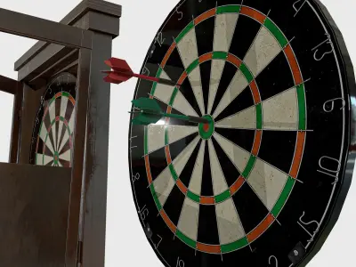 Dartboard Pack  Low-poly 3D model