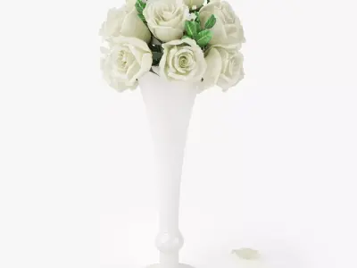 Rose Bouquets Flowers in Vase 3D Model 3D model