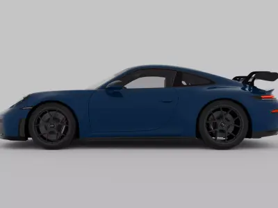 Porsche 911 GT3 992 2 Weissach 2025 Realistic Game Ready Low-poly 3D model