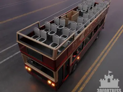 Double-decker bus 3D print model