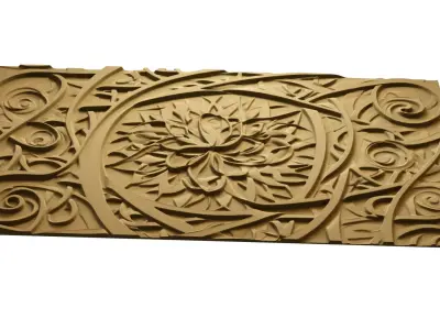 modern panel wall decor set relief stl mural CNC 277 3D model