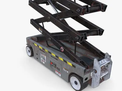 Animated Electric Scissor Lift v4 Low-poly 3D model