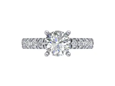 Solitaire Engagement Ring 3D print model 6