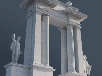 Entrance group Portal   Arched opening  Gate  Doric column 3D model
