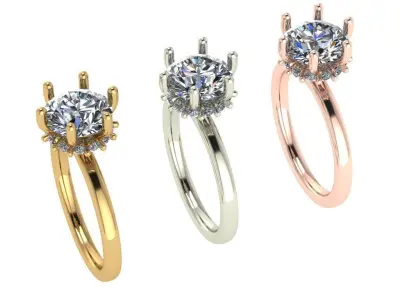 6 prong set diamond ring 3D print model