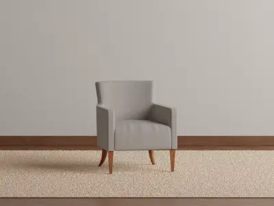 Linen Highback Bucket Chair 3D model