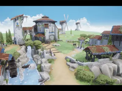 Stylized Fantasy Provencal Low-poly 3D model