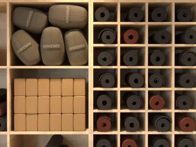 Yoga studio equipment 3D model