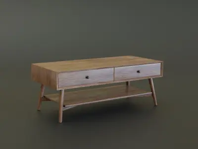 Mid-Century Coffee Table Low-poly 3D model