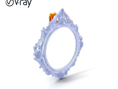 Baroque Ornate Mirror Frame D Model Pack Low-poly 3D model