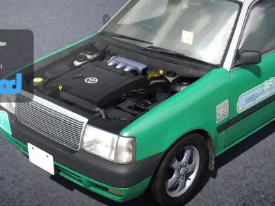 HK Taxi Green 3D model
