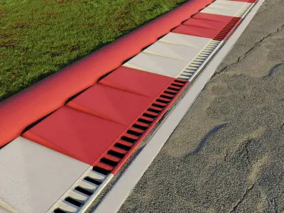 Circuit Kerbs - Array and Curve Modifiers  3D model