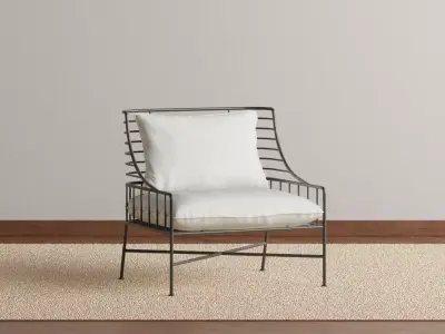 Barton Black Metal Chair 3D model